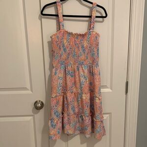 Simply Southern pineapple print Dress - Pink and Blue Floral